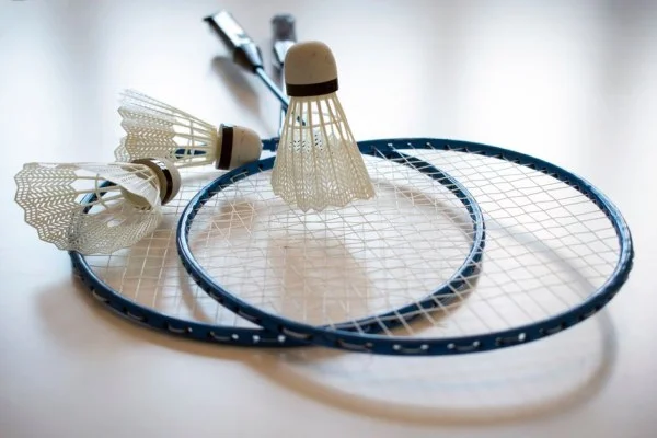 badminton racket and shuttlecock